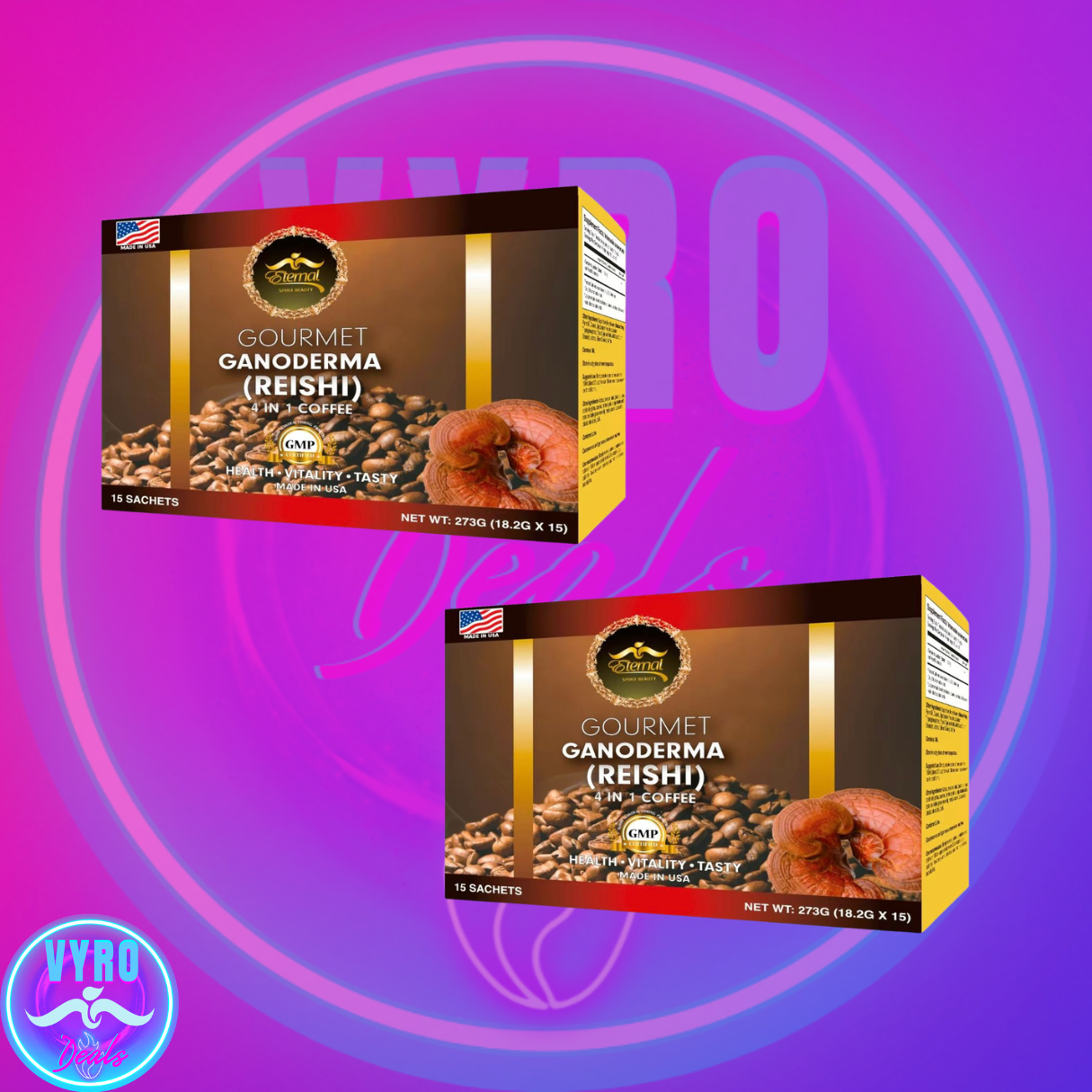 Pack of Two- 4 in 1 Latte Coffee with Reishi Ganoderma